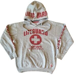 Surf Style Gray Lifeguard Hoodie Seacrest Beach, FL Sz S